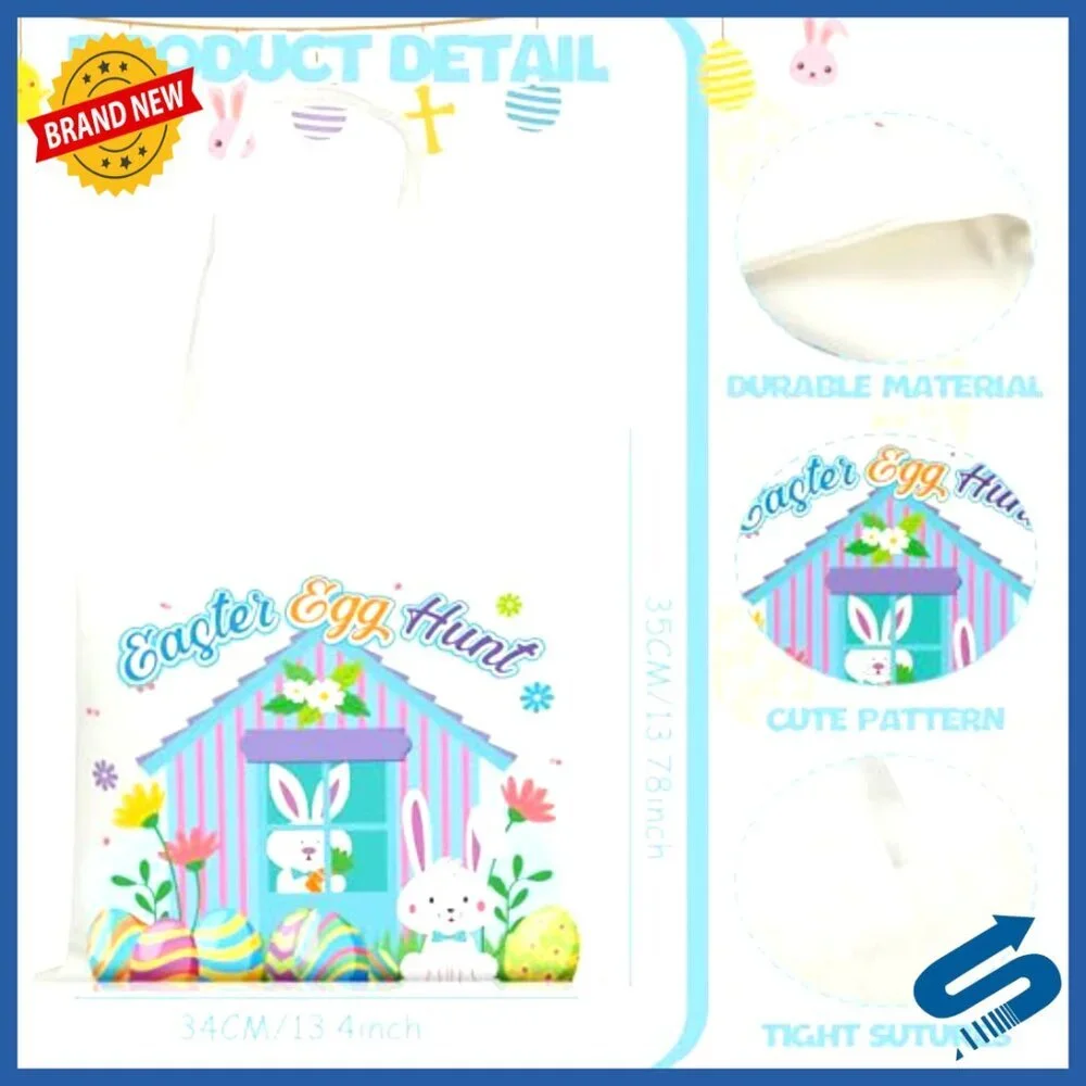 Reusable Canvas Tote Bags Easter Party Favors Spring Gift Bags Set